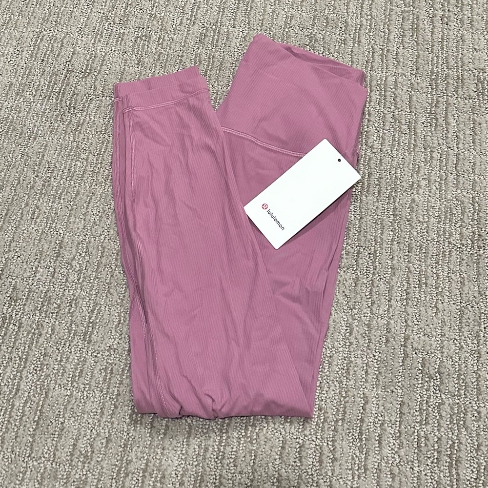 NWT lululemon Align Ribbed High Rise 25" Pink Leggings
